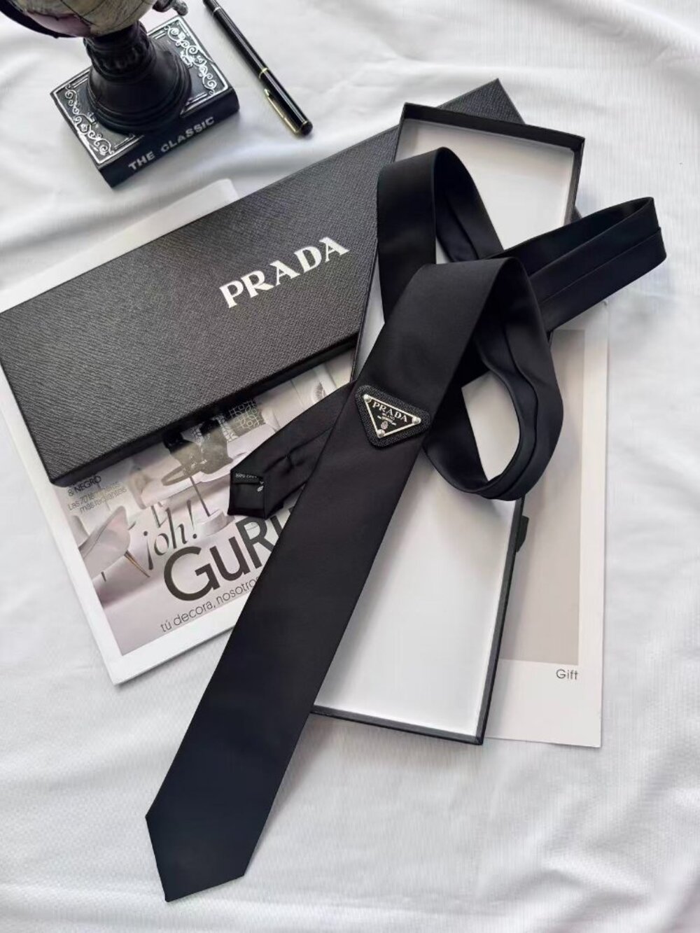Unisex Prada Black Tie 👔 Brand new, comes with a gift box - Picture 4 of 6